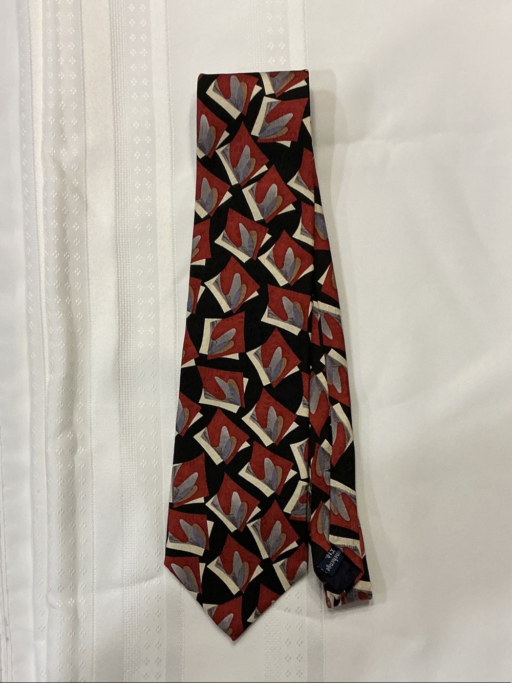 Jerry Garcia Collectors Edition Stonehenge Patterned Red and Black Men Silk Tie